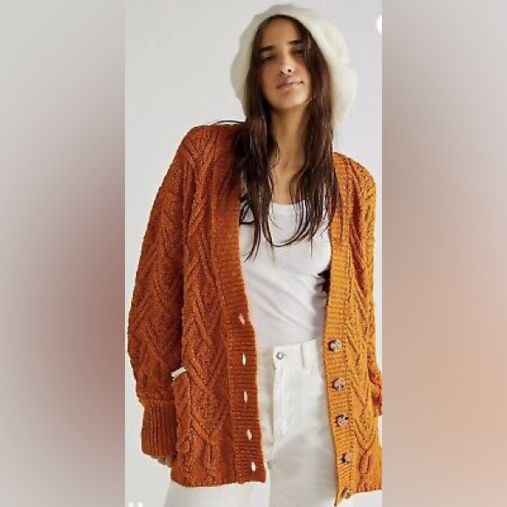 Free People Montana cable knit cardigan - Sz L